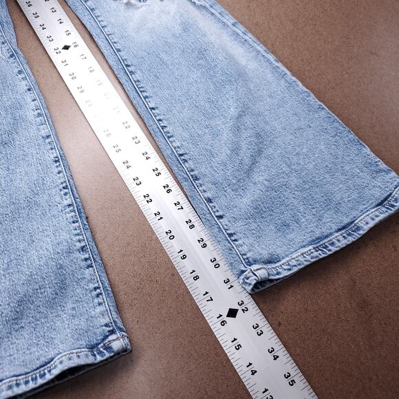 Aeropostale Low Rise Flare Jeans Women 6R Med Blue Distressed Boho Retro Hippie - Picture 7 of 11